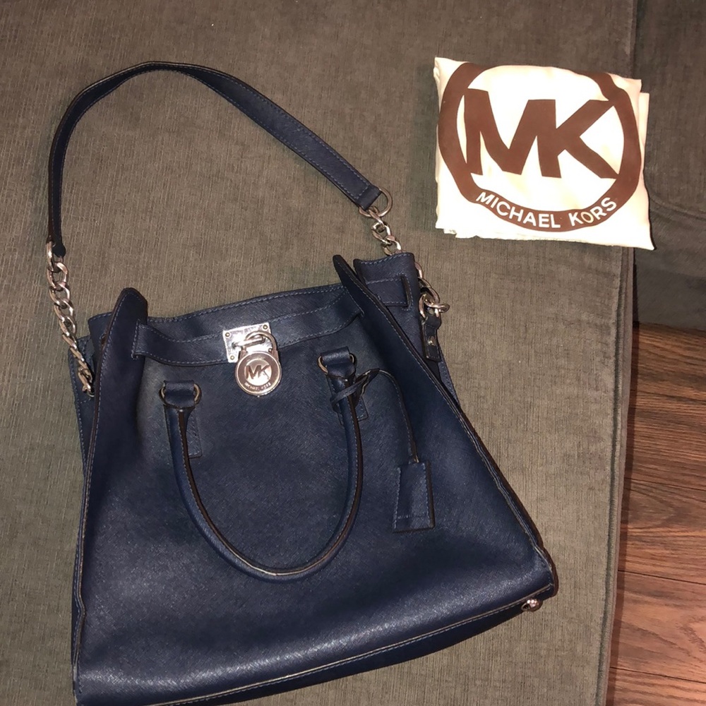 Michael kors blue handbag
